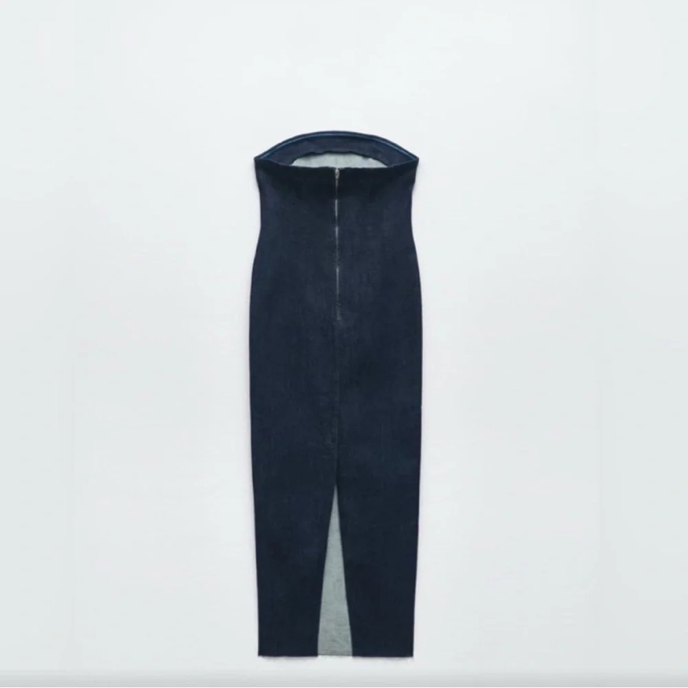 Zara ZW Strapless Denim Dress size XS - Picture 4 of 5